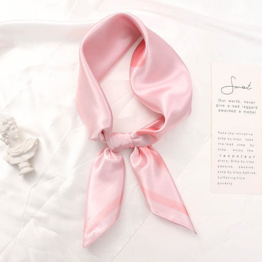 Pink Butterfly Satin Silk Bandana | Scarf